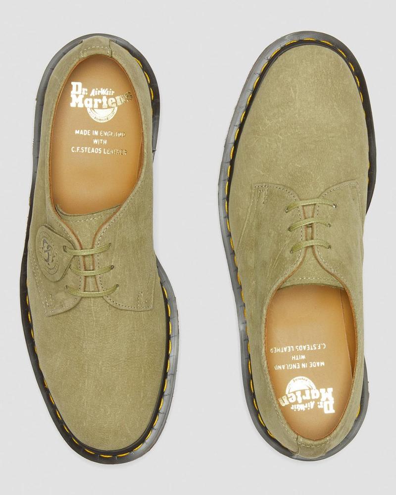 Dr Martens 1461 Made in England Nubuck Leren Oxford Schoenen Heren Groen | NL 218EBC